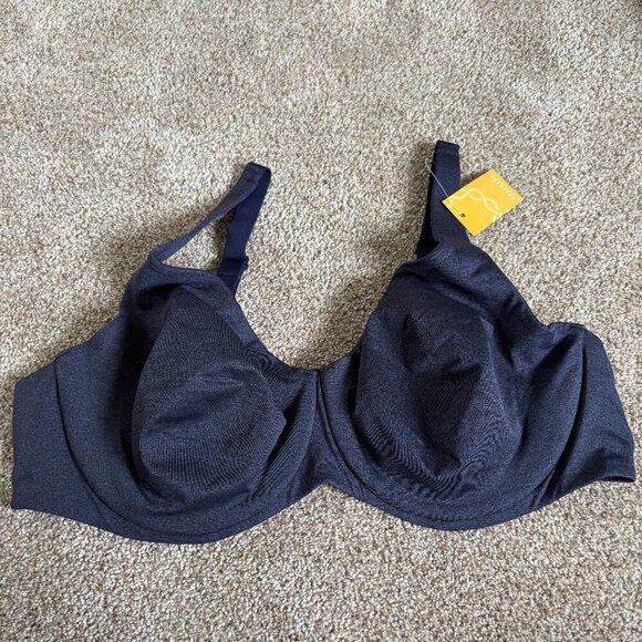 Delimira Minimizer Bra 46D Dark Blue Underwire Comfortable Sapphire Heather NWT - Picture 1 of 9